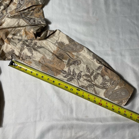 Vintage Indigo joe paisley floral mocha brown all over button down shirt size L - Picture 4 of 6